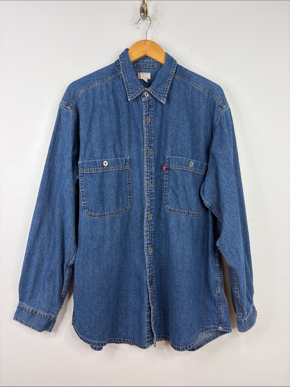 Vintage Levi's Denim Shirt Mens XL Blue Jean Long Sleeve Heritage Workwear